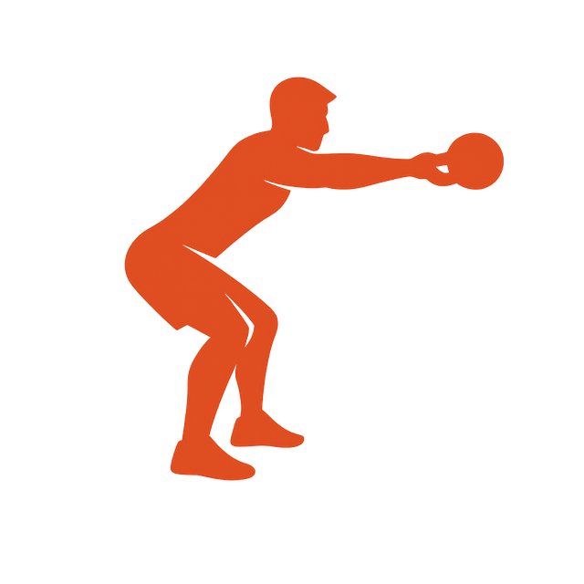 Silhouette of a person performing a kettlebell swing