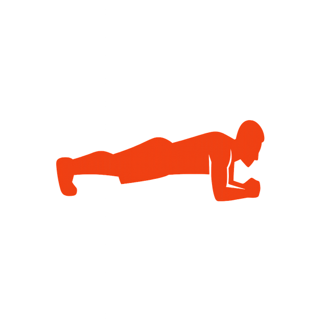 Silhouette of a person holding a plank