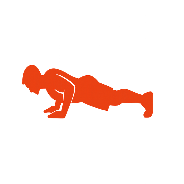 Silhouette of a person performing a push-up